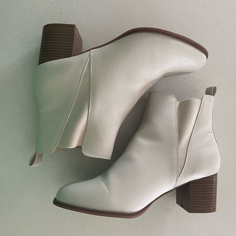 Elegant Cream Ankle Boots